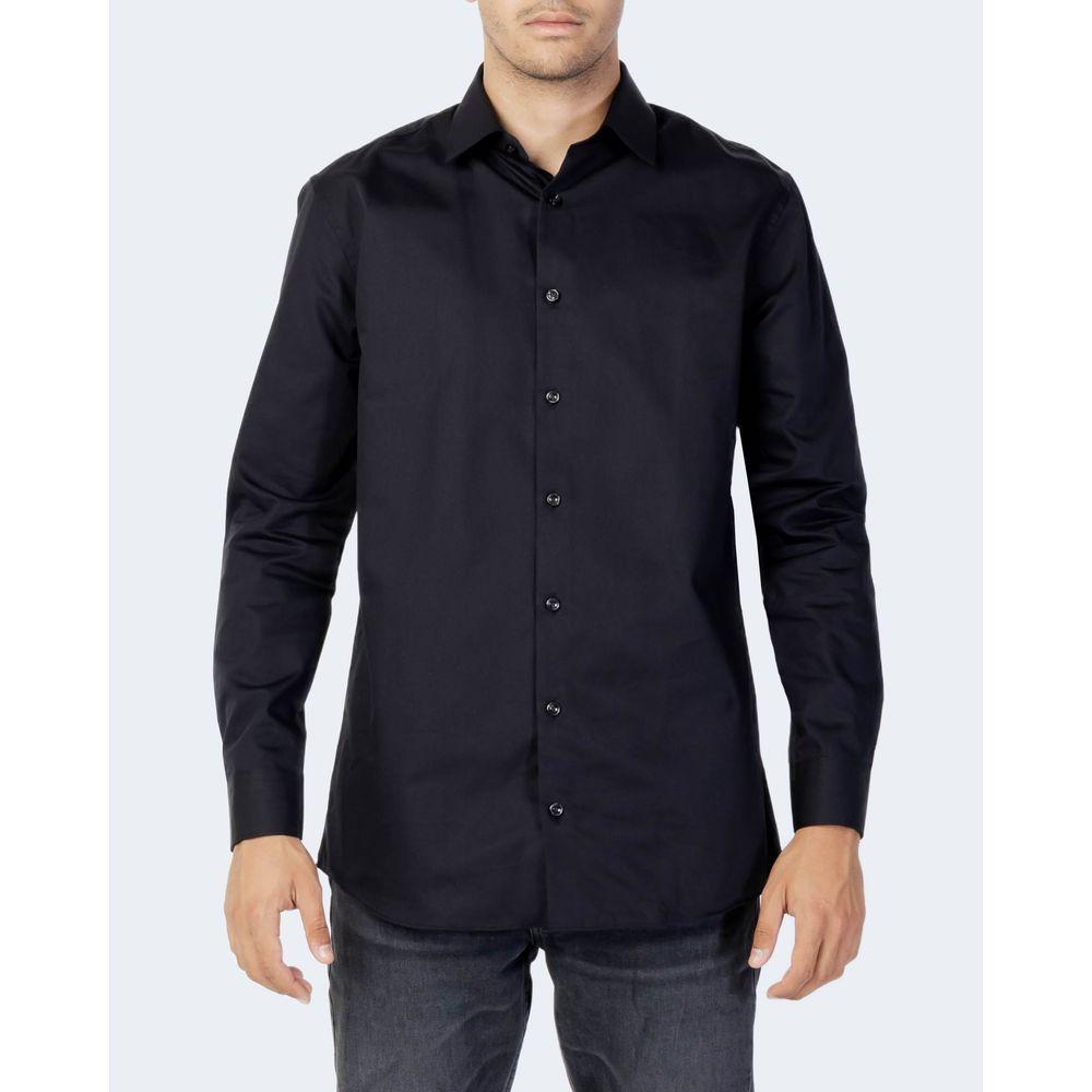 Selected Black Cotton Shirt Selected Dark Slate Gray