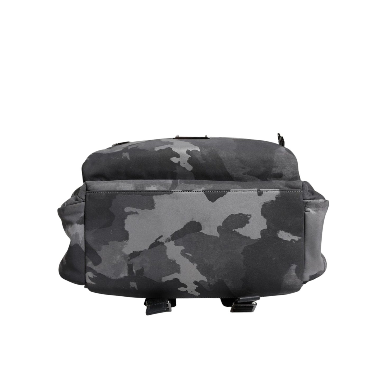 Dolce & Gabbana Gray Cotton Camouflage Logo Plaque Backpack Bag BAG4353