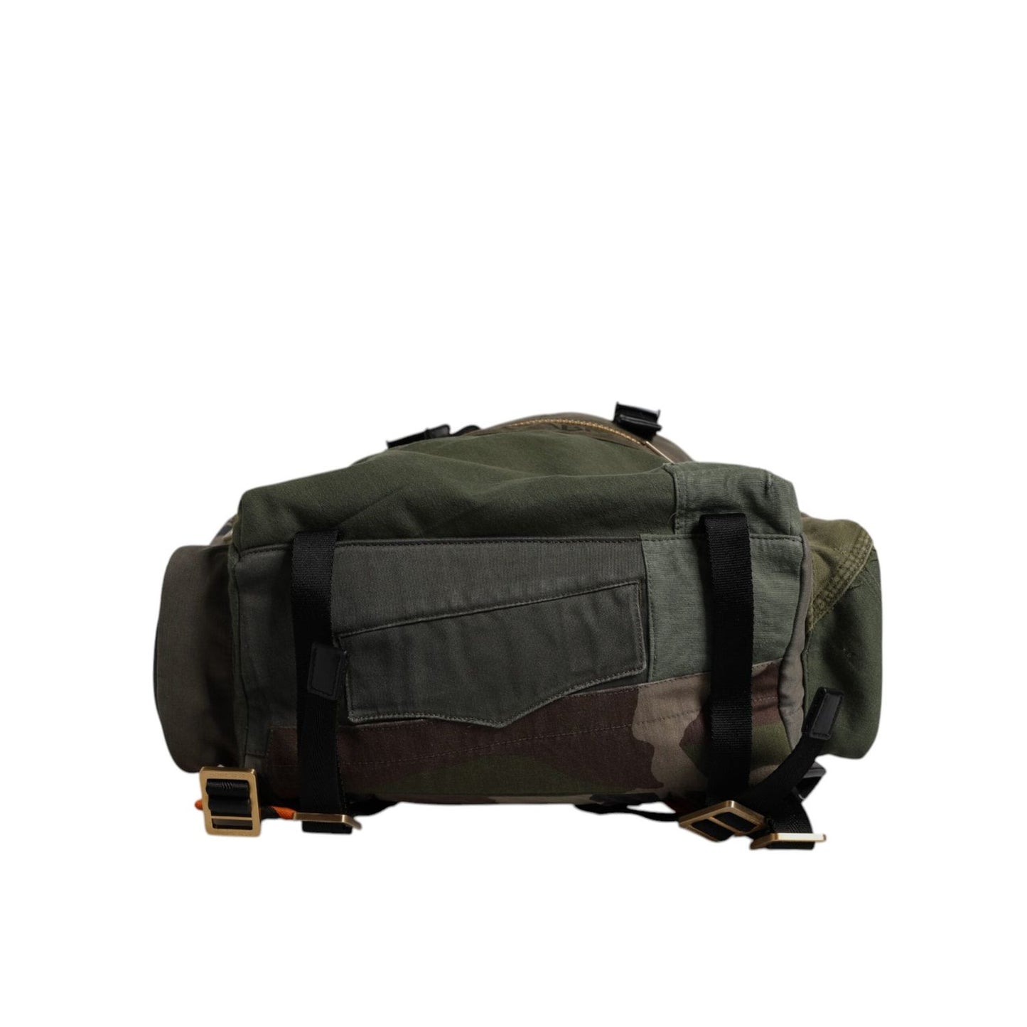 Dolce & Gabbana Military Green Patchwork School Backpack Bag BAG4458