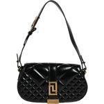 Versace Black Calf Leather Quilted Shoulder Strap Bag BAG4392