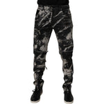 Dolce & Gabbana Black Tie Dye Cotton Skinny Zip Denim Jeans PAN75171-50