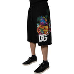Dolce & Gabbana Black Cotton Logo Floral Print Bermuda Shorts PAN75733-46