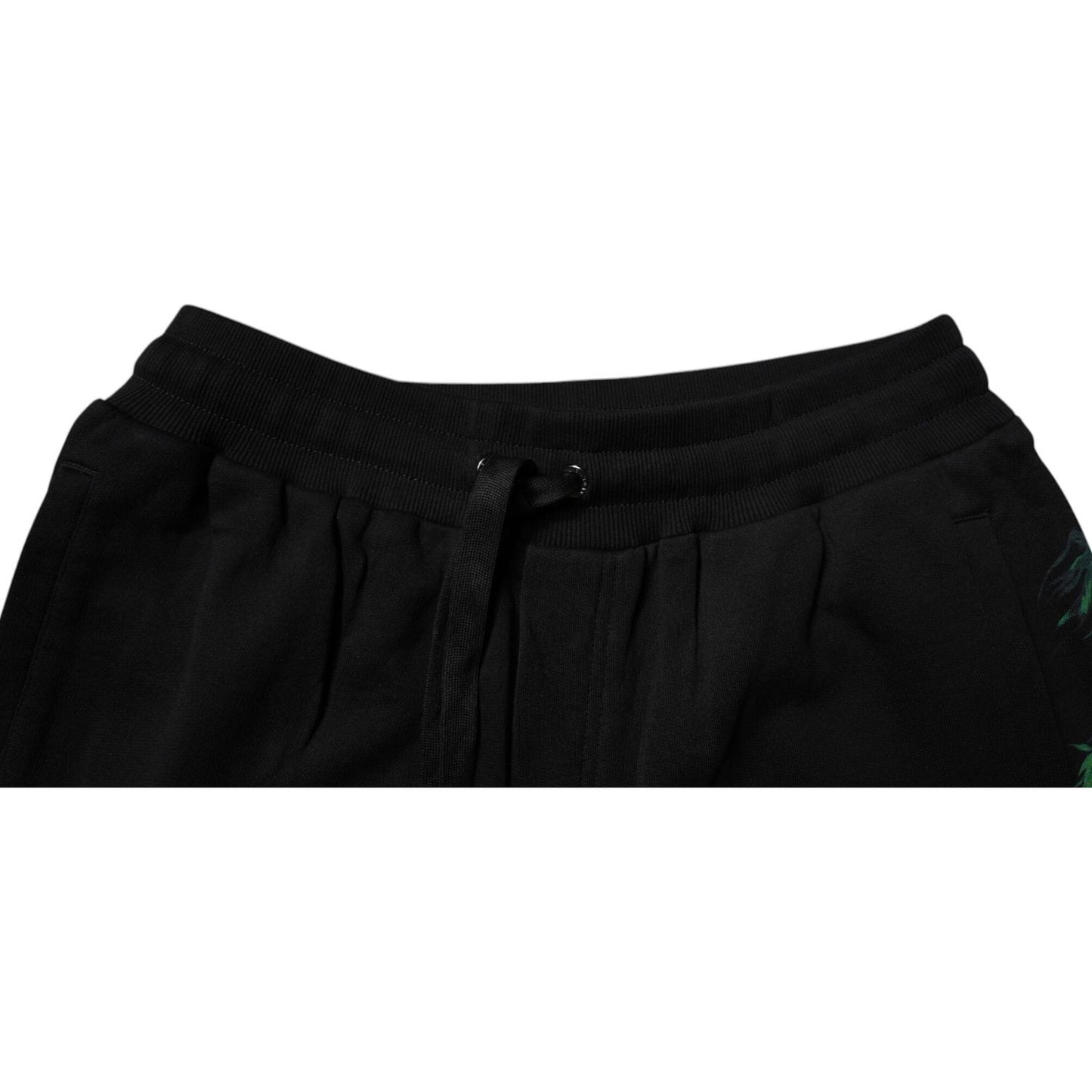 Dolce & Gabbana Black Cotton Logo Floral Print Bermuda Shorts PAN75733-46