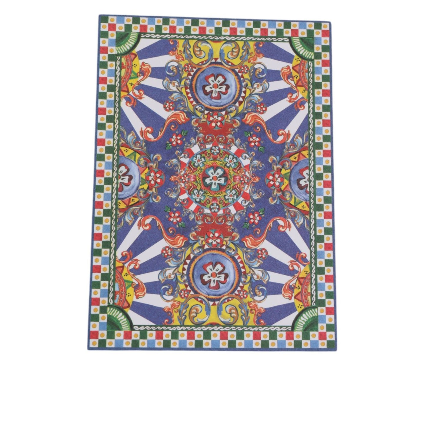 Dolce & Gabbana Multicolor Carretto Siciliano Envelope Post Card Holder SMY10644