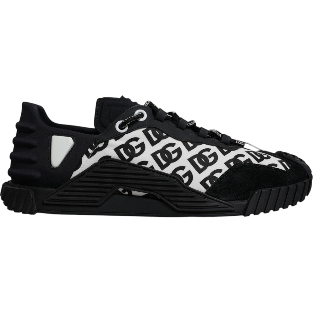 Dolce & Gabbana Black Logo Lace Up Low Top NS1 Sneakers Shoes MV7194-44