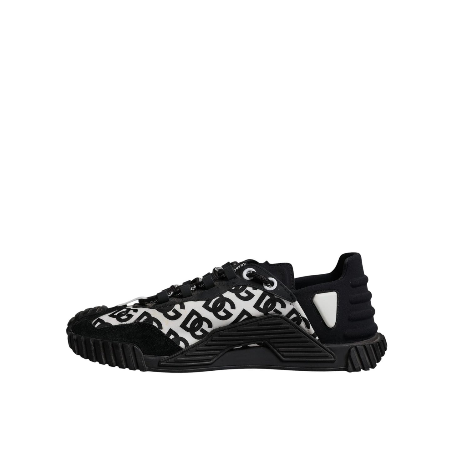 Dolce & Gabbana Black Logo Lace Up Low Top NS1 Sneakers Shoes MV7196-41