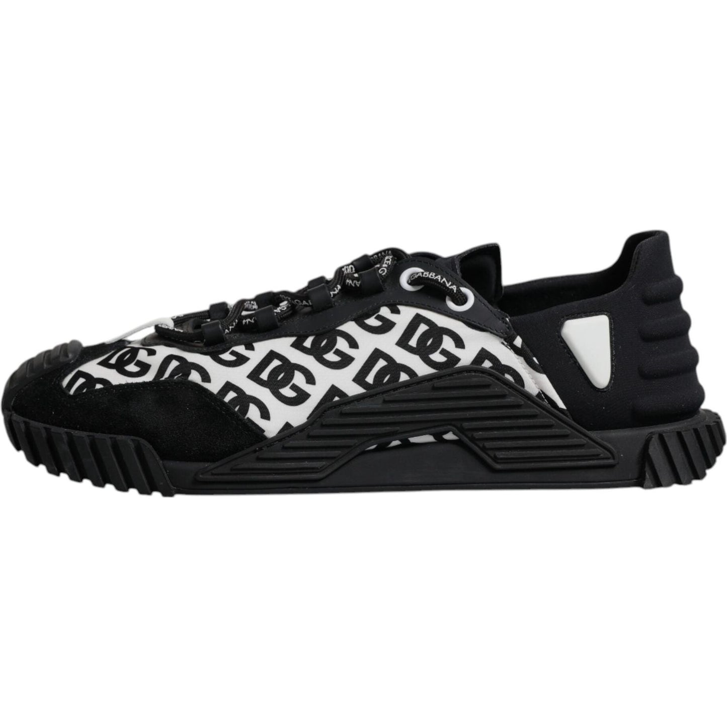 Dolce & Gabbana Black Logo Lace Up Low Top NS1 Sneakers Shoes MV7207-45