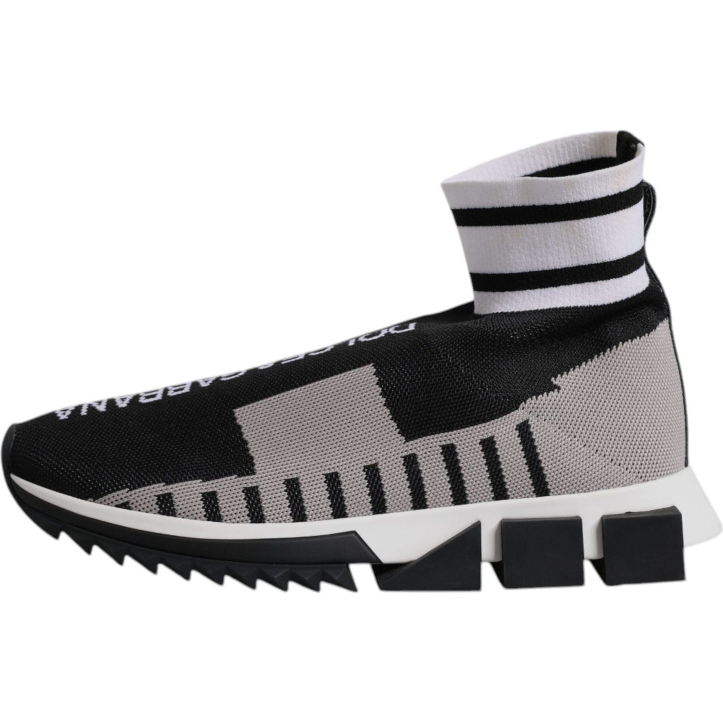 Dolce & Gabbana Black Gray Sorrento Socks Women Sneakers Shoes LA12550-35.5