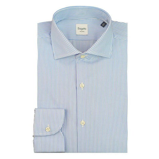 Bagutta Light Blue Cotton Men Shirt