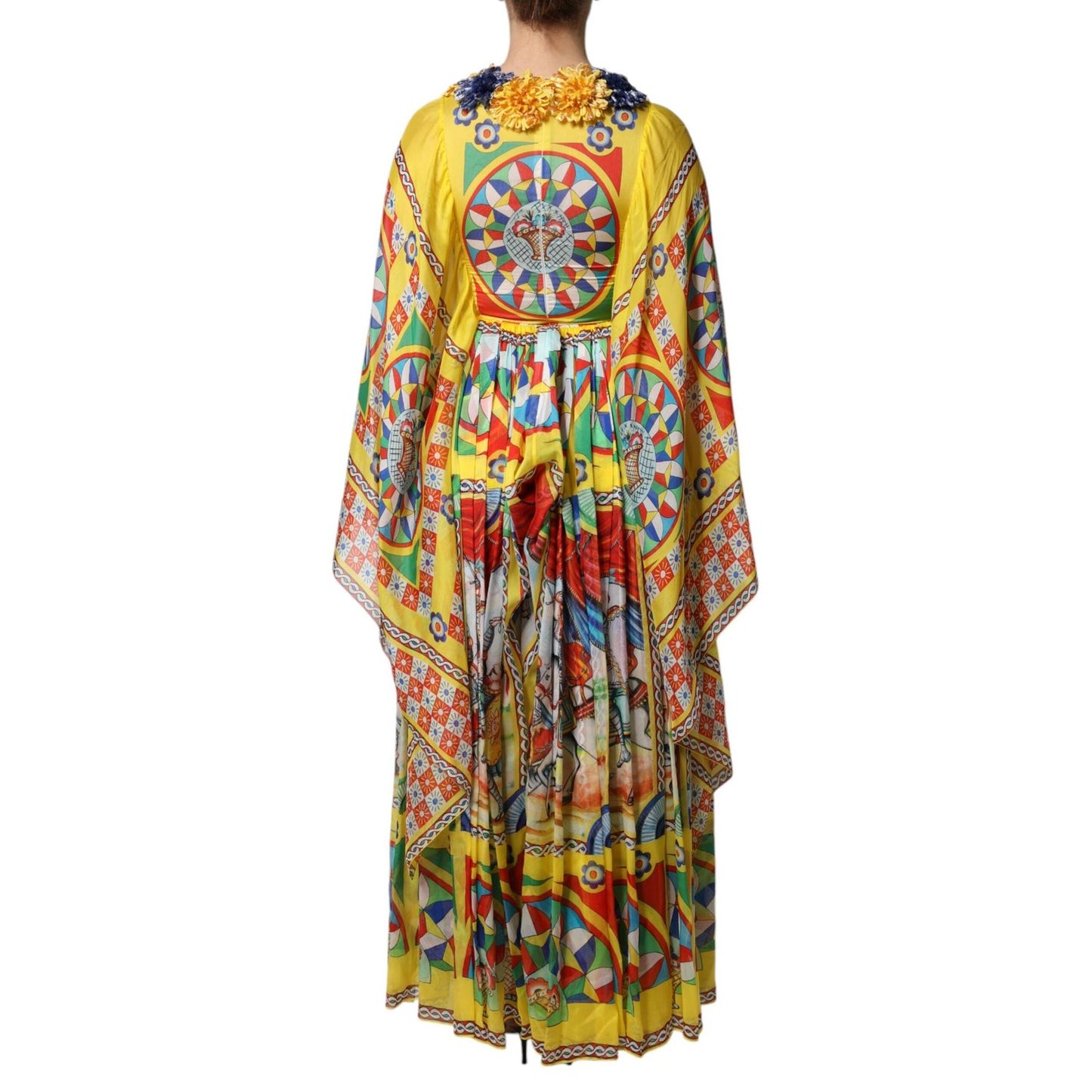 Dolce & Gabbana Multicolour Carretto Print Kaftan Twill Dress DR81680-40