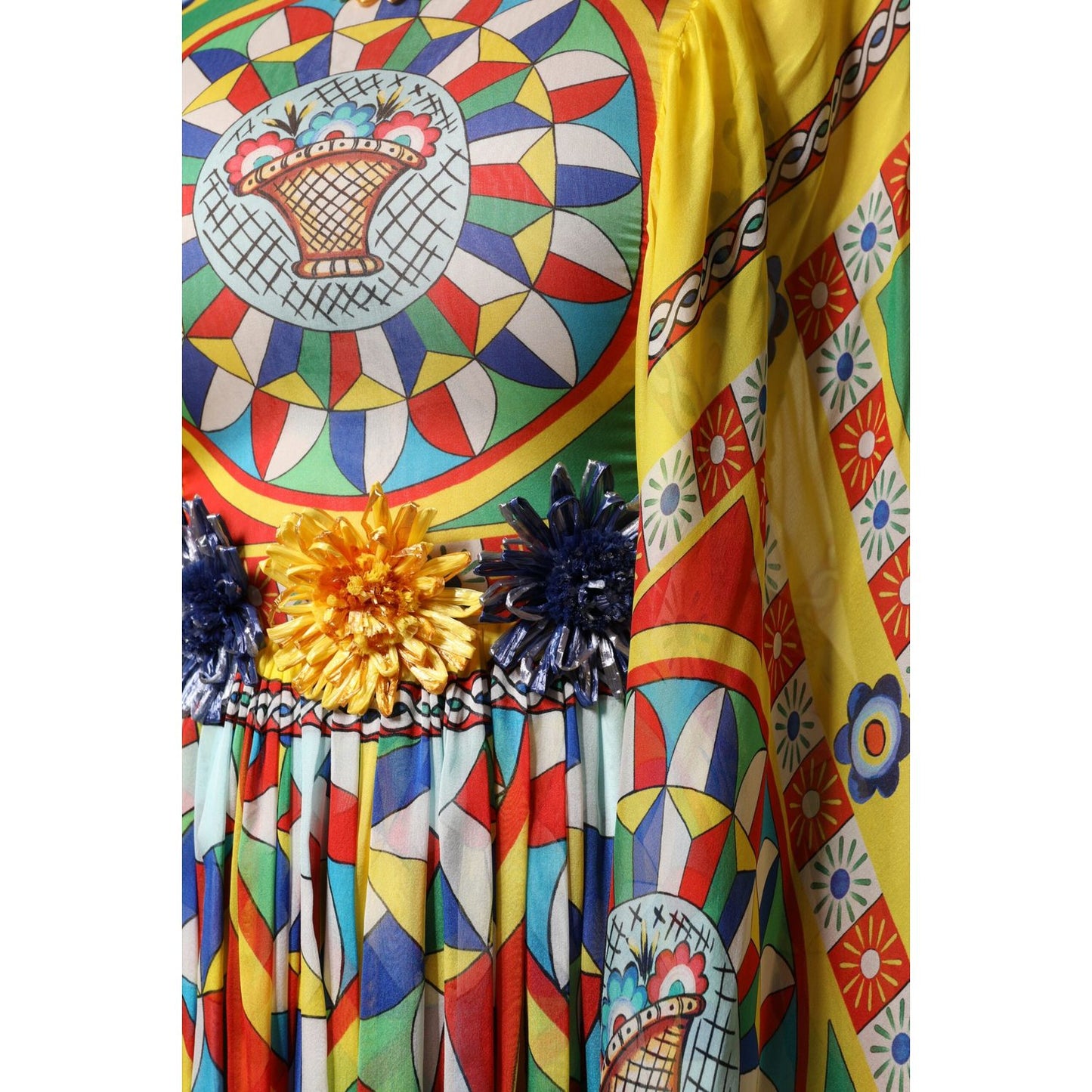 Dolce & Gabbana Multicolour Carretto Print Kaftan Twill Dress DR81680-40