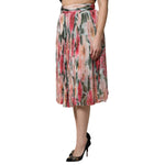 Dolce & Gabbana Multicolor Silk Floral High Waist Midi Skirt SKI2121-38