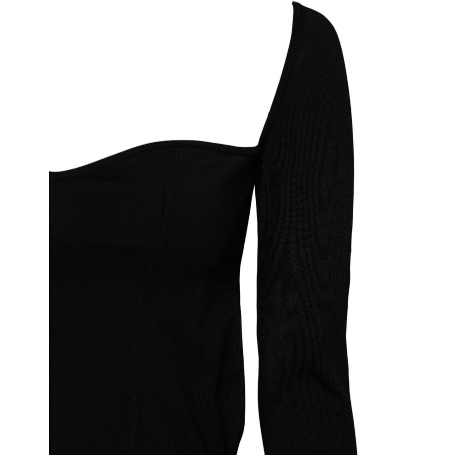 Dolce & Gabbana Black Square Neckline Long Sleeves Sweater TSH878615-42