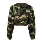 Dolce & Gabbana Multicolor Camou Cropped Sweatshirt Sweater
