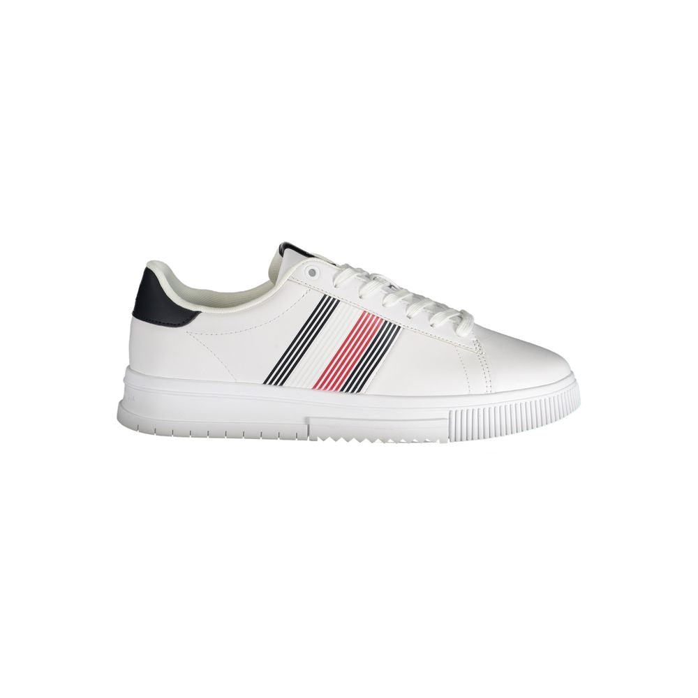 Tommy Hilfiger White Polyester Sneaker Tommy Hilfiger Light Gray