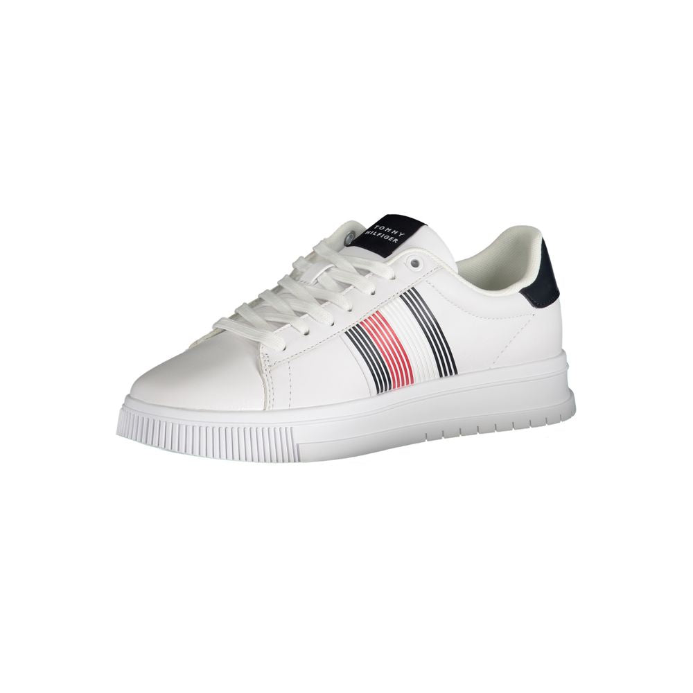 Tommy Hilfiger White Polyester Sneaker Tommy Hilfiger Light Gray