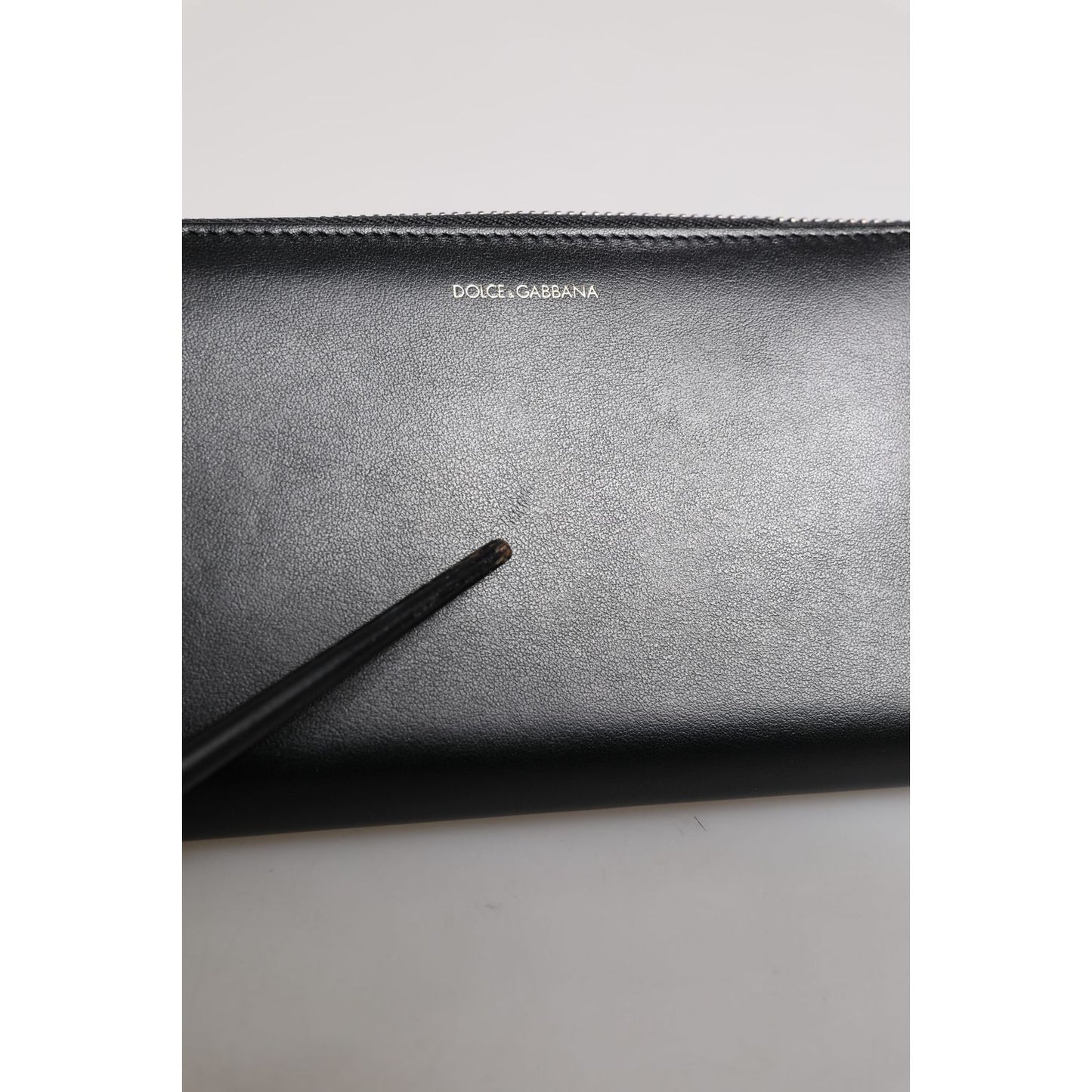 Dolce & Gabbana Black Blue Exotic Leather Embossed Continental Wallet BAG4620