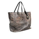 Dolce & Gabbana Brown Leopard BEATRICE Leather Logo Plaque Tote Bag BAG4569