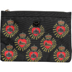 Dolce & Gabbana Black Red Nylon Sacred Heart Clutch Pouch Bag BAG4598