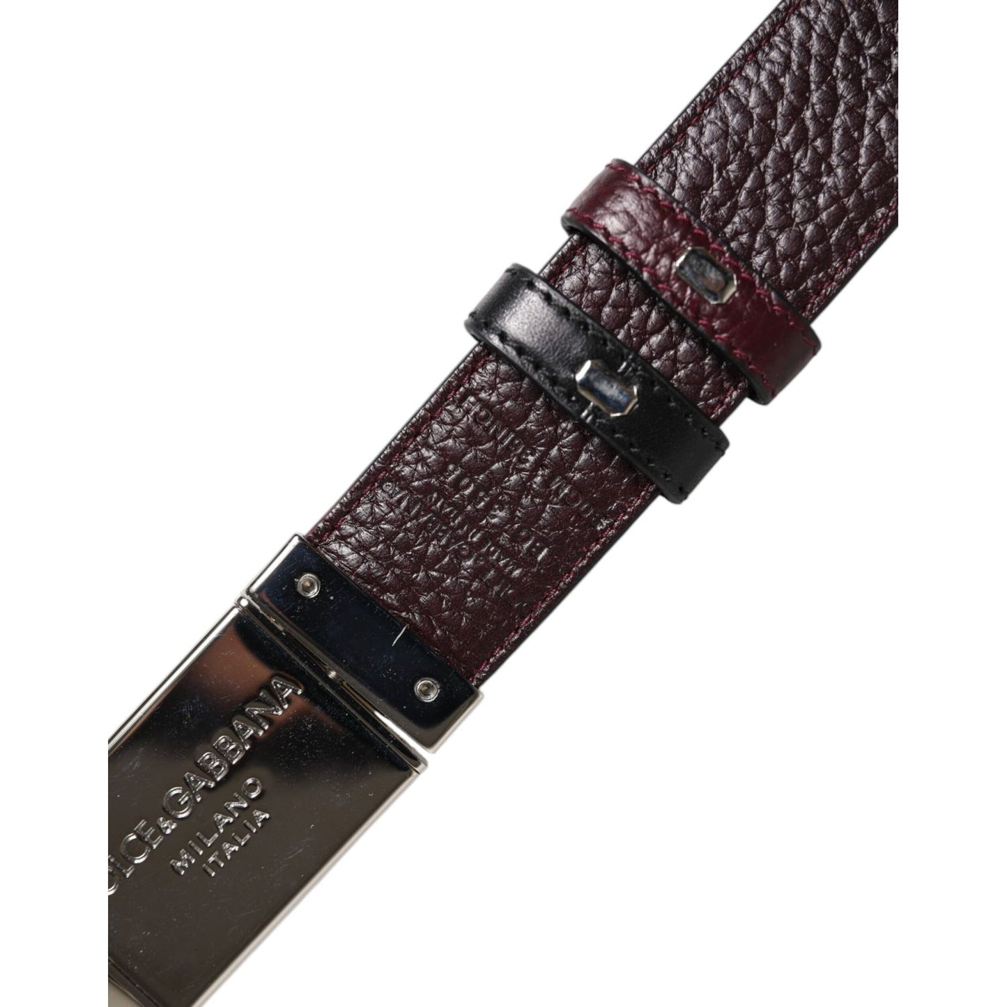 Dolce & Gabbana Black Brown Leather Metal Buckle Reversible Belt BEL9254-90