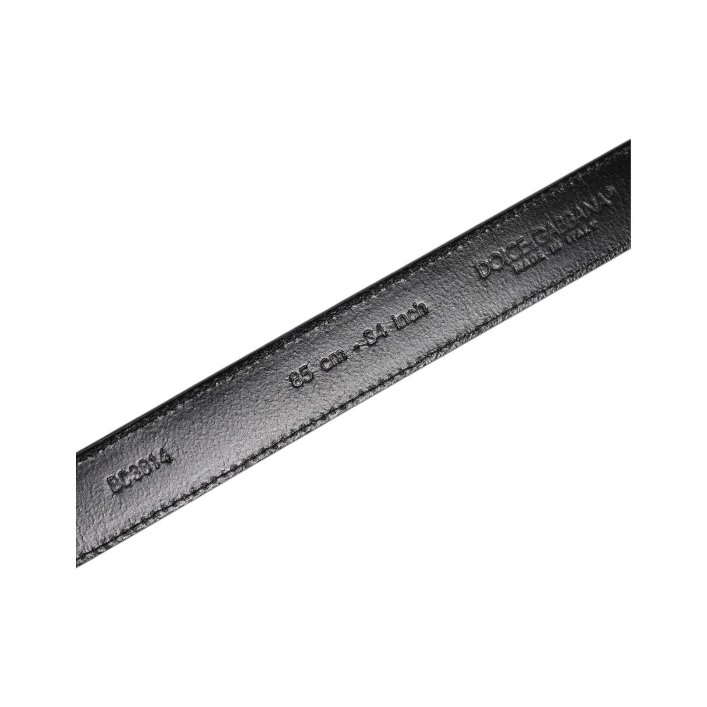 Dolce & Gabbana Gray Leather Silver Tone Metal Buckle Belt BEL9287-105