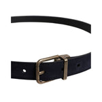 Dolce & Gabbana Black Goat Leather Metal Buckle Classic Belt BEL9294-110