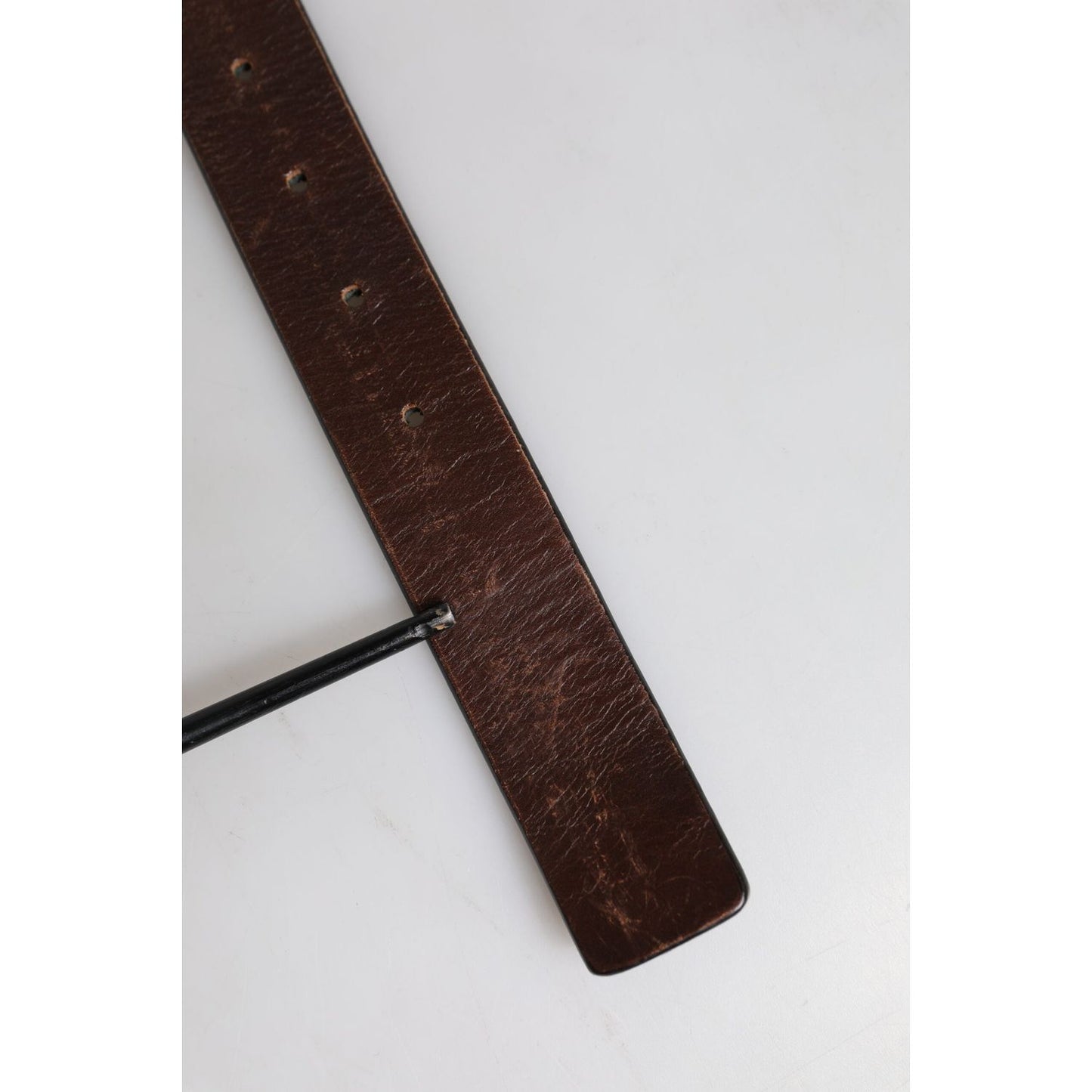 Dolce & Gabbana Brown Solid Leather Classic Waist Buckle Belt BEL9307-75