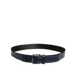Dolce & Gabbana Black Blue Polyester Printed Metal Buckle Belt BEL9344-90
