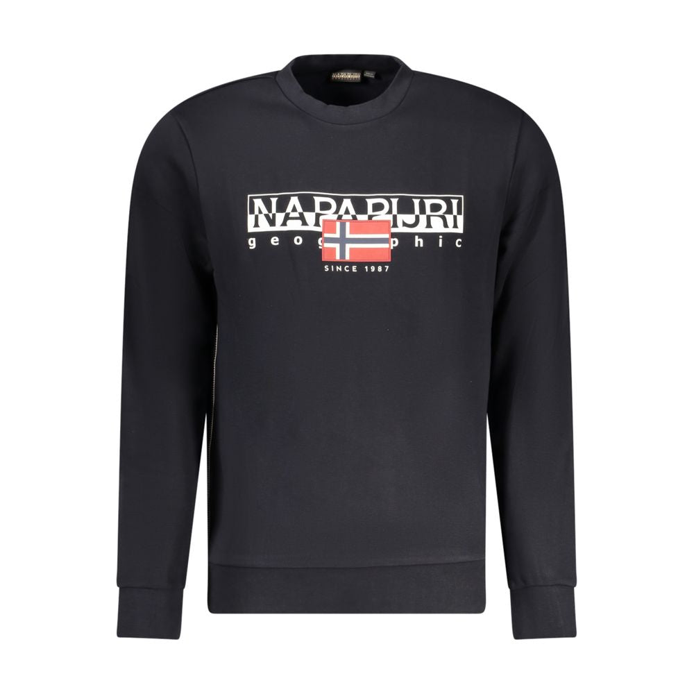 Napapijri Black Cotton Sweater Napapijri Dark Slate Gray