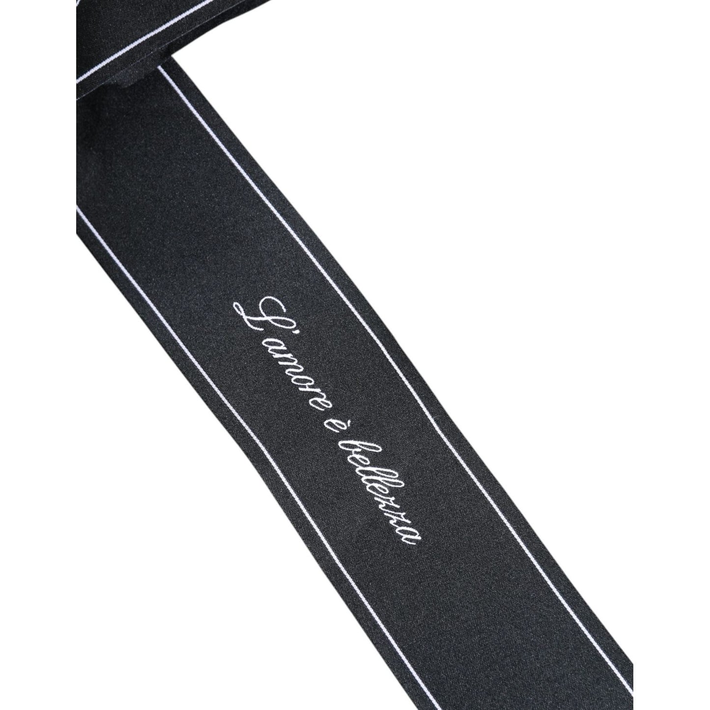 Dolce & Gabbana Black Waist Ribbon Wide Bow Logo Belt WMB465-40