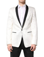 Dolce & Gabbana White Black Single Breasted Coat Blazer Suit