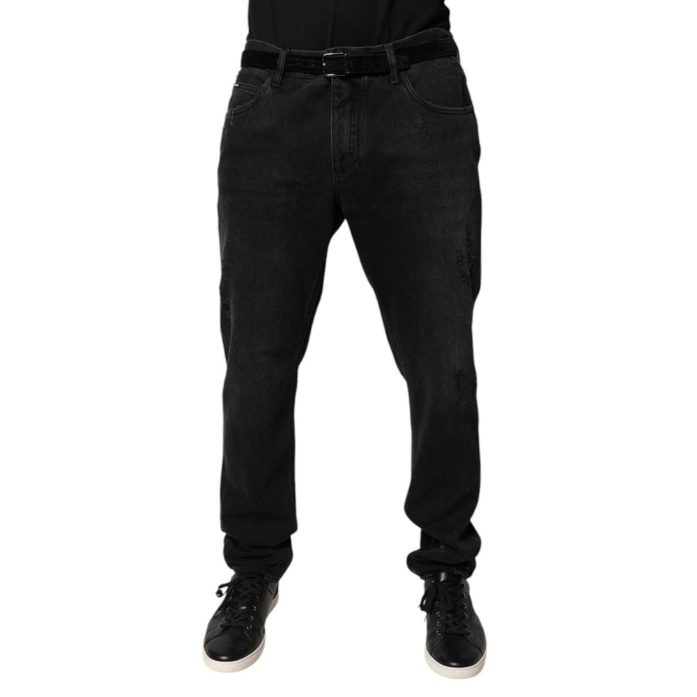 Dolce & Gabbana Black Cotton Skinny Men Denim Jeans PAN75064-52