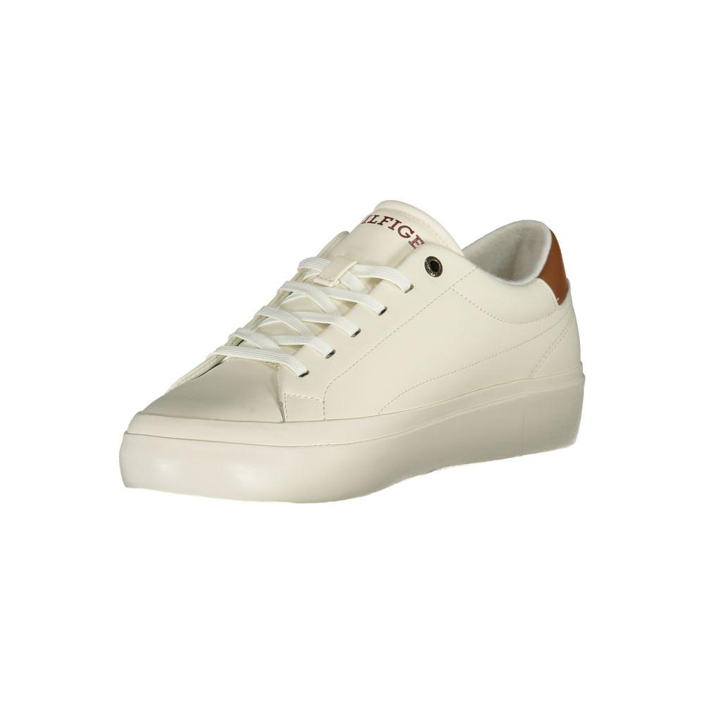 Tommy Hilfiger White Polyethylene Men Sneaker Tommy Hilfiger Light Gray