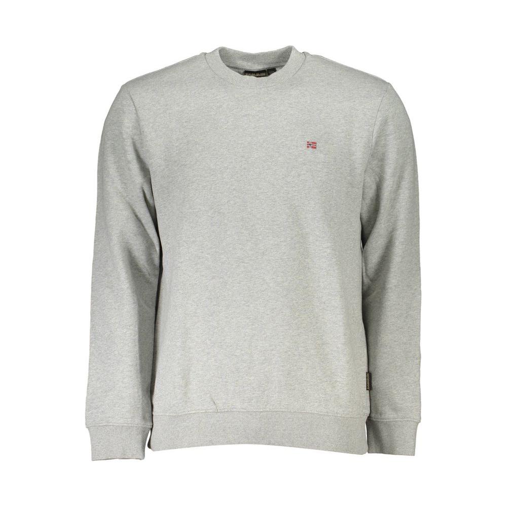 Napapijri Gray Cotton Men Sweater Napapijri Gray