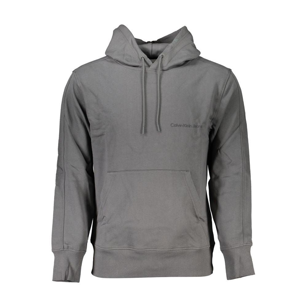 Calvin Klein Elegant Gray Hooded Sweatshirt Calvin Klein Dim Gray