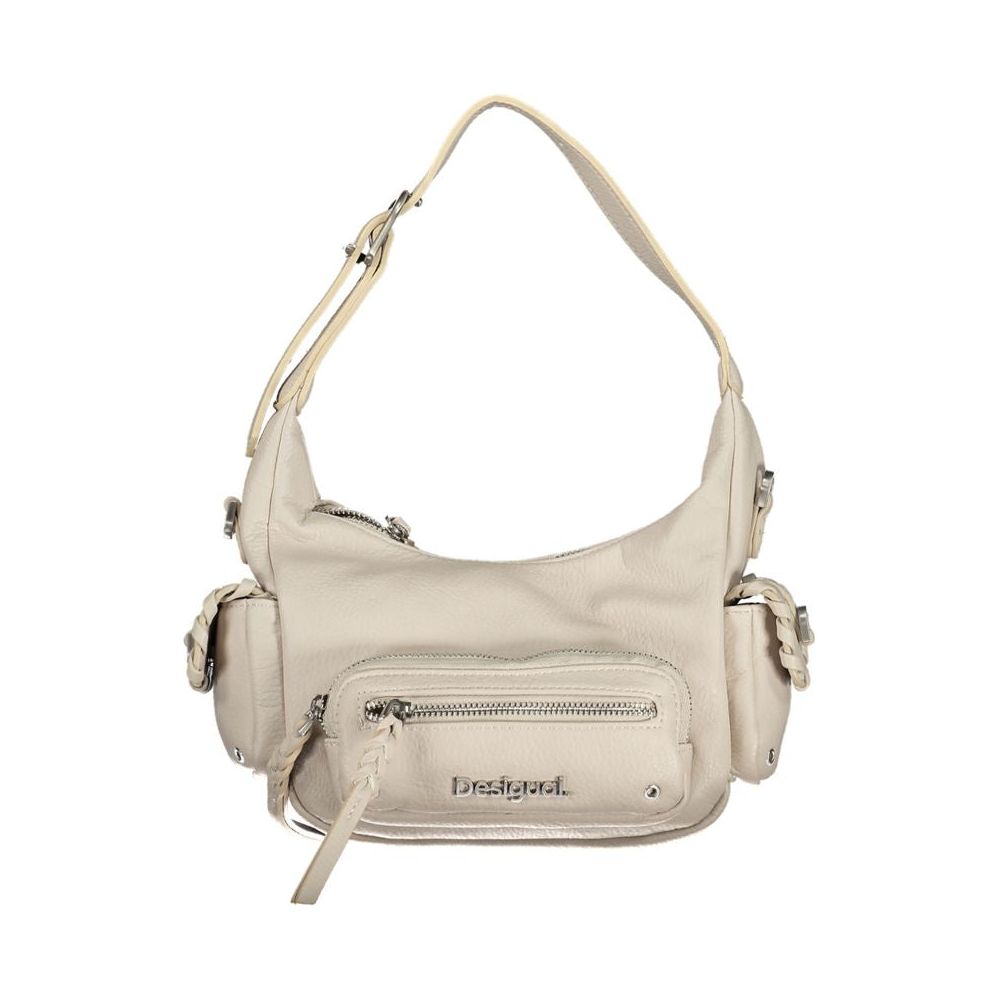Desigual White Polyethylene Handbag Desigual Gray