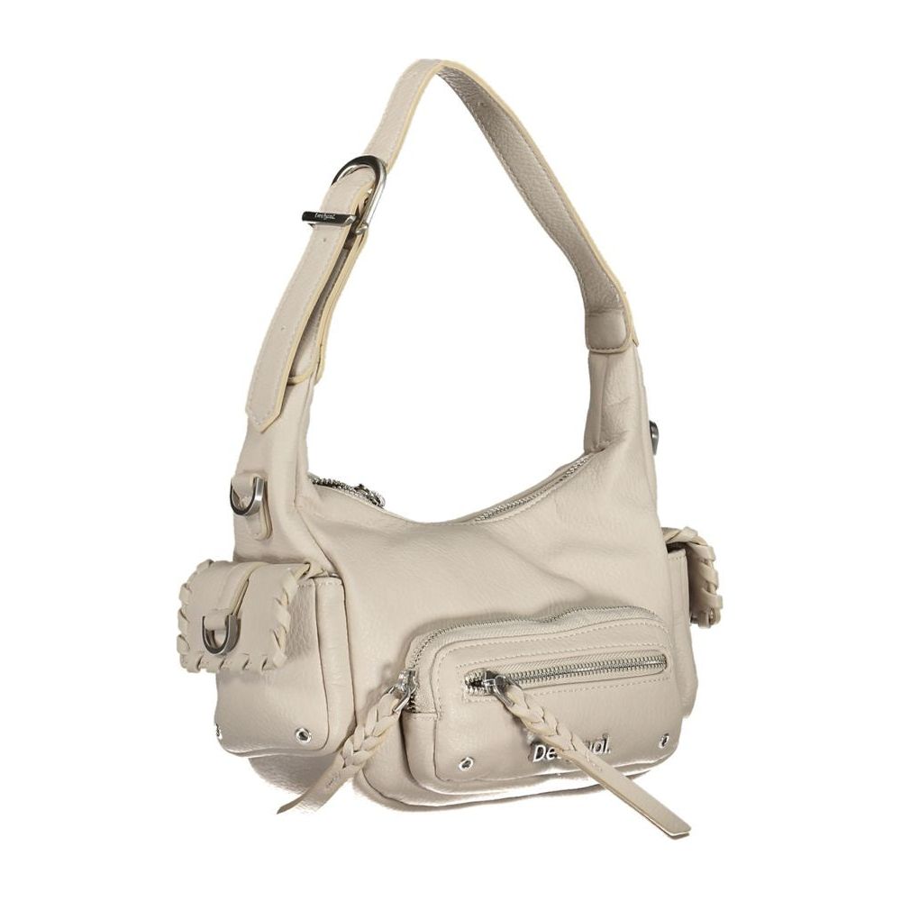Desigual White Polyethylene Handbag Desigual Gray