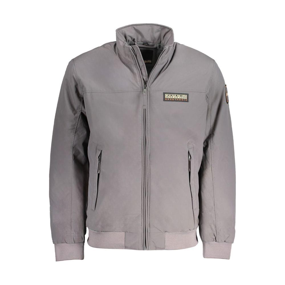 Napapijri Gray Polyamide Jacket Napapijri Light Slate Gray