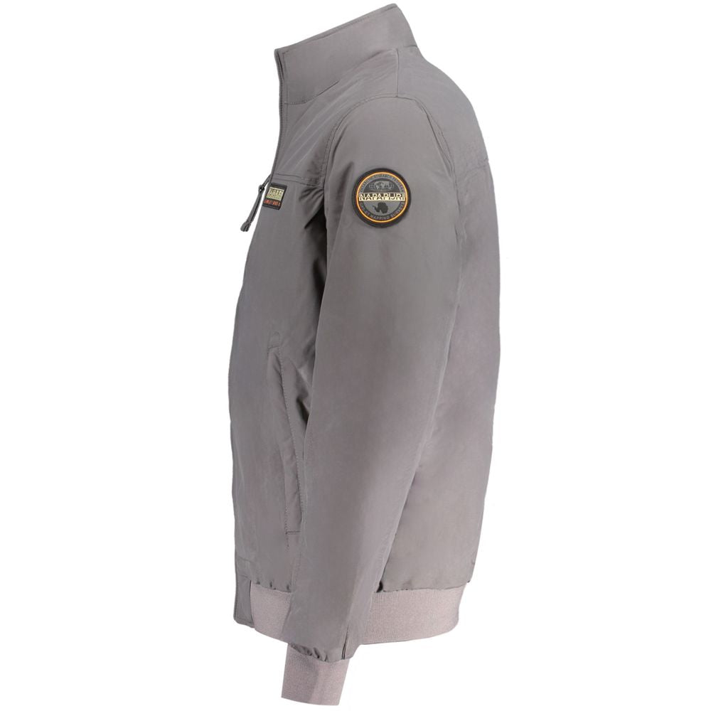 Napapijri Gray Polyamide Jacket Napapijri Light Slate Gray