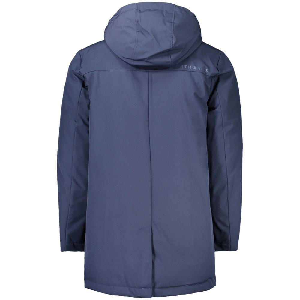 North Sails Blue Polyester Men Jacket North Sails Dark Slate Blue