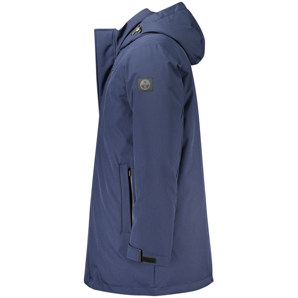 North Sails Blue Polyester Men Jacket North Sails Dark Slate Gray