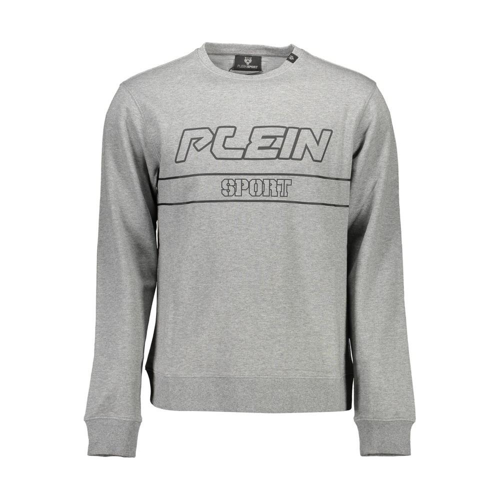 Plein Sport Gray Cotton Men Sweater Plein Sport Dark Gray