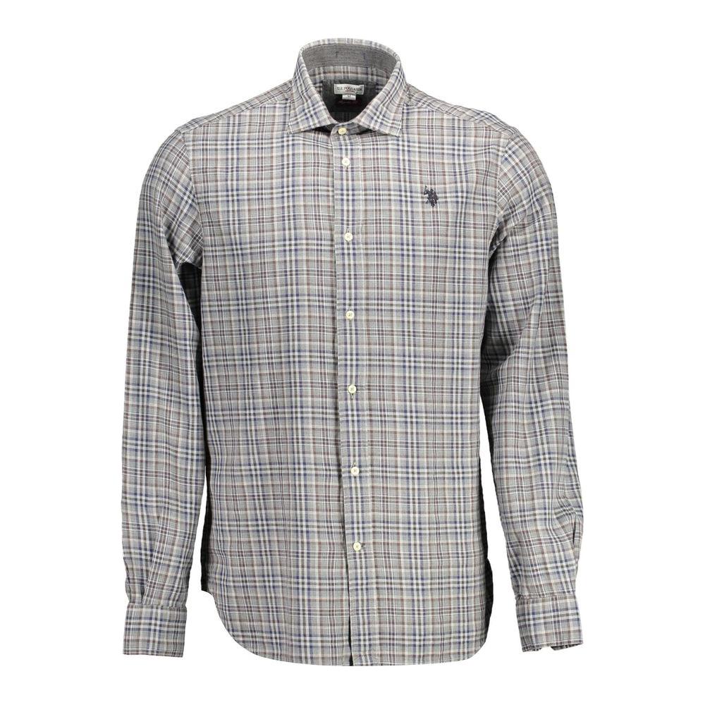 U.S. POLO ASSN. Gray Cotton Men Shirt U.S. POLO ASSN. Dark Gray