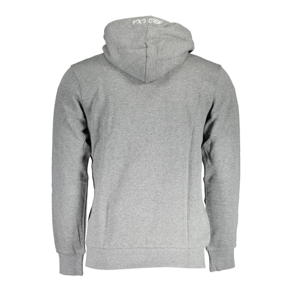 La Martina Gray Cotton Men Sweater La Martina Dark Gray