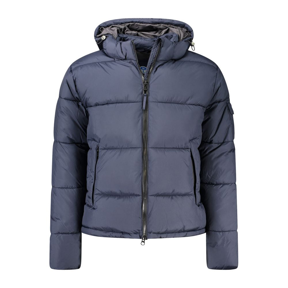 North Sails Blue Polyester Men Jacket North Sails Dim Gray