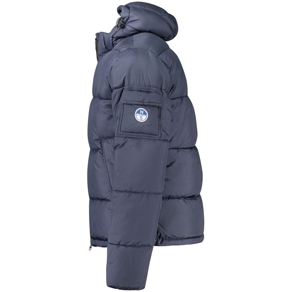 North Sails Blue Polyester Men Jacket North Sails Dark Slate Gray