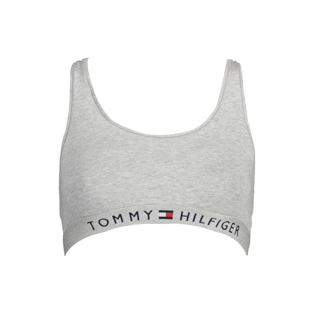 Tommy Hilfiger Gray Cotton Women Sports Bra Tommy Hilfiger Gray