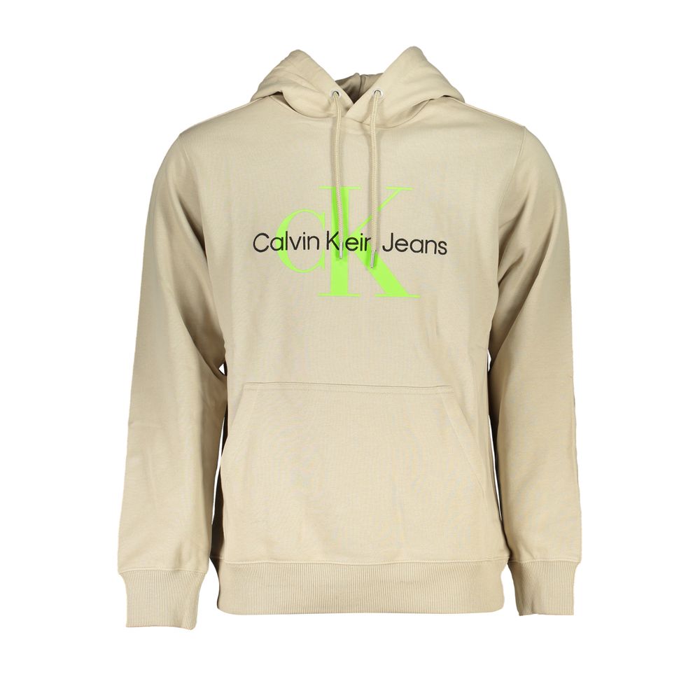 Calvin Klein Beige Hooded Cotton Sweatshirt Calvin Klein Gray