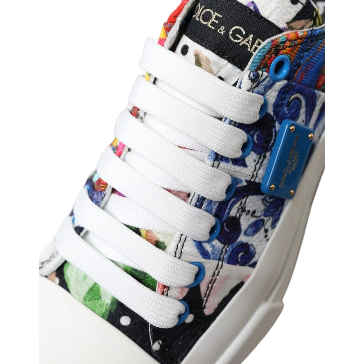 Dolce & Gabbana Multicolor Patchwork Low Top Sneakers Shoes LA10676-35