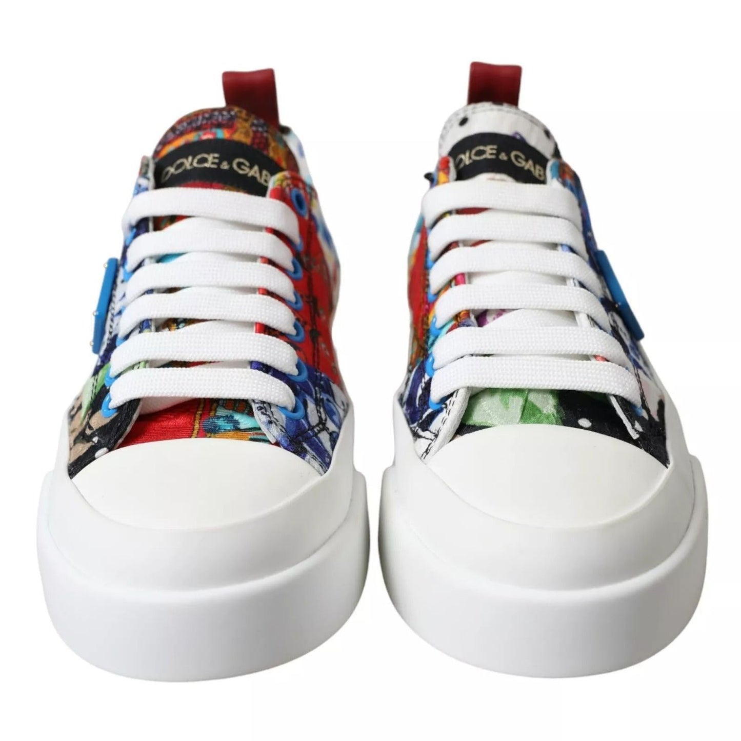 Dolce & Gabbana Multicolor Patchwork Low Top Sneakers Shoes LA10676-35